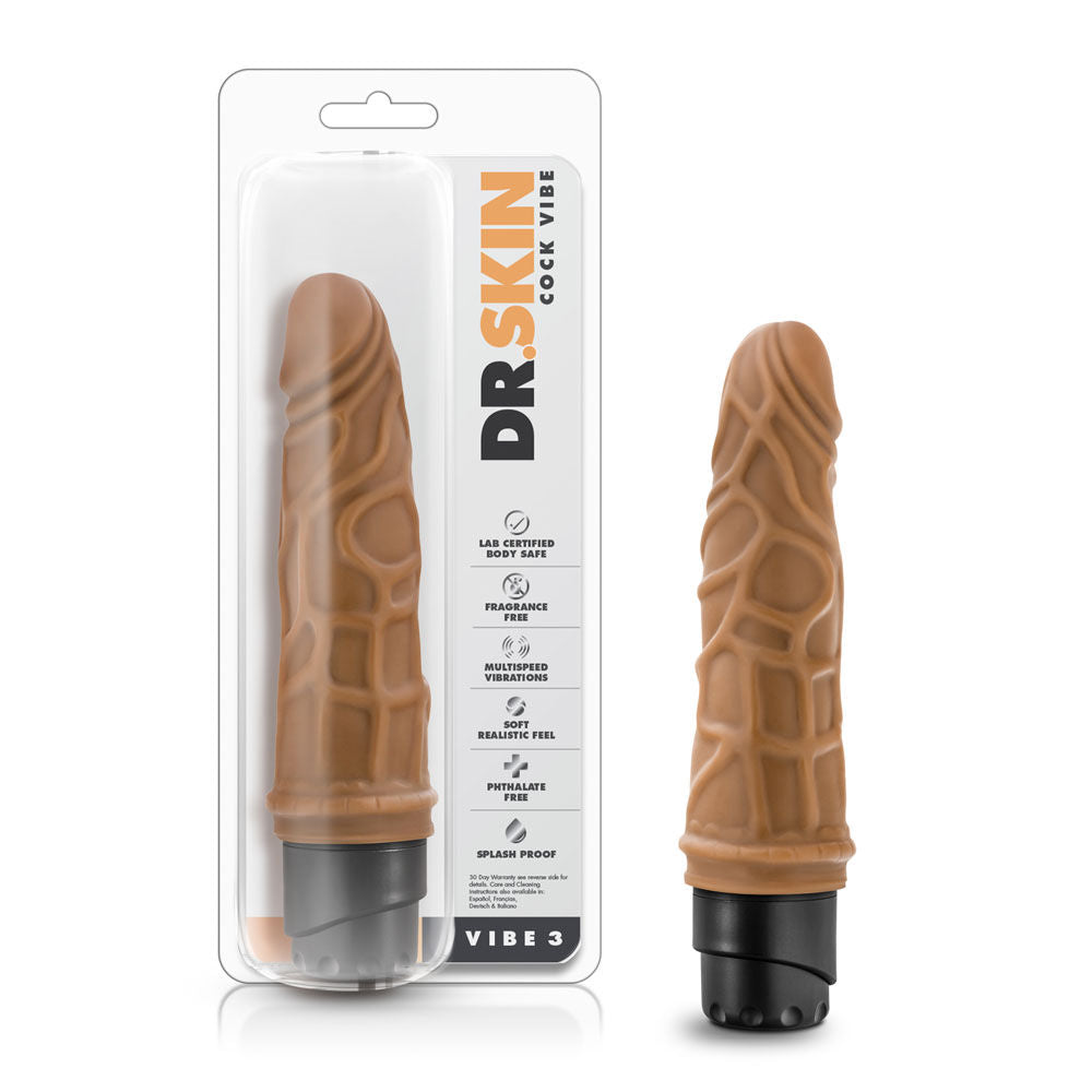 Dr Skin 7.25 Inch Realistic Vibrating Cock Toy Mocha Color > Vibrators > Realistic Vibrators - Tophatter Daily Deals