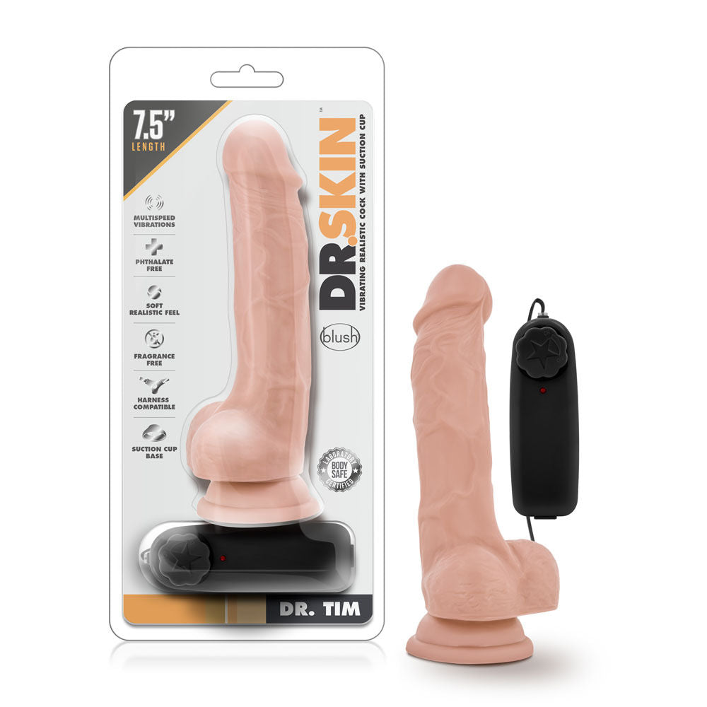 Dr Tim 7.5 Inch Realistic Vibrating Dildo with Suction Cup Vanilla > Vibrators > Realistic Vibrators - Tophatter Daily Deals