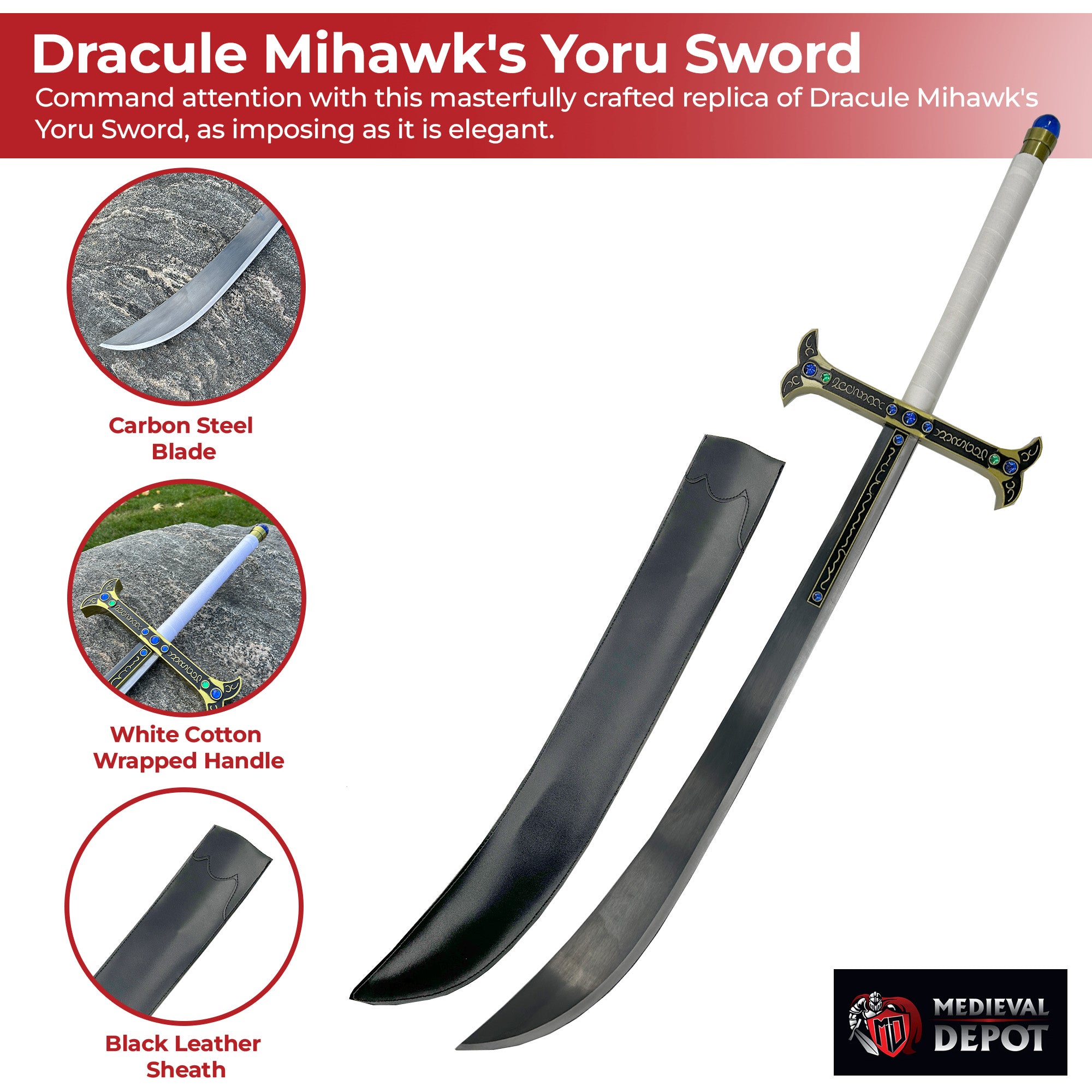 Dracule Mihawk Yoru Sword Replica Swords - Tophatter Daily Deals