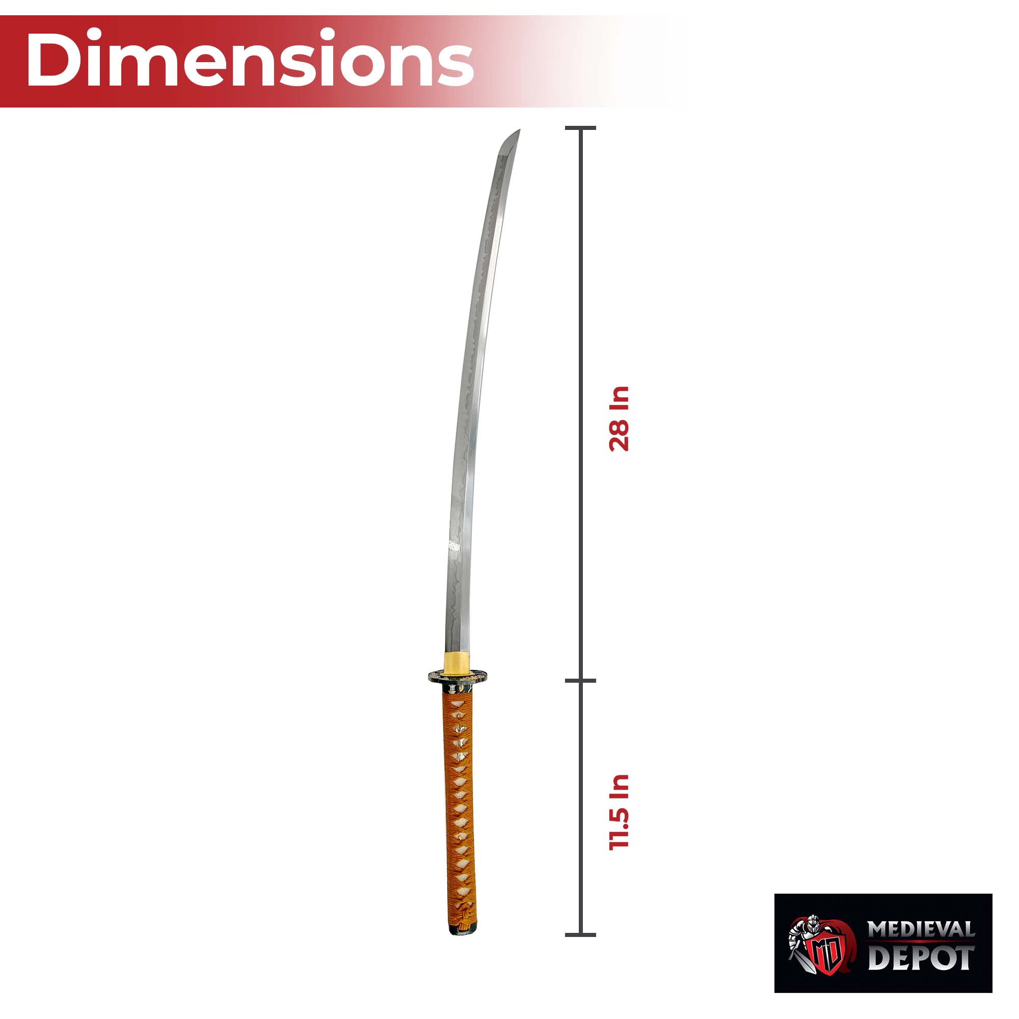 Dragon Samurai Handmade 1060 Katana in Traditional Brown Swords - Tophatter Daily Deals