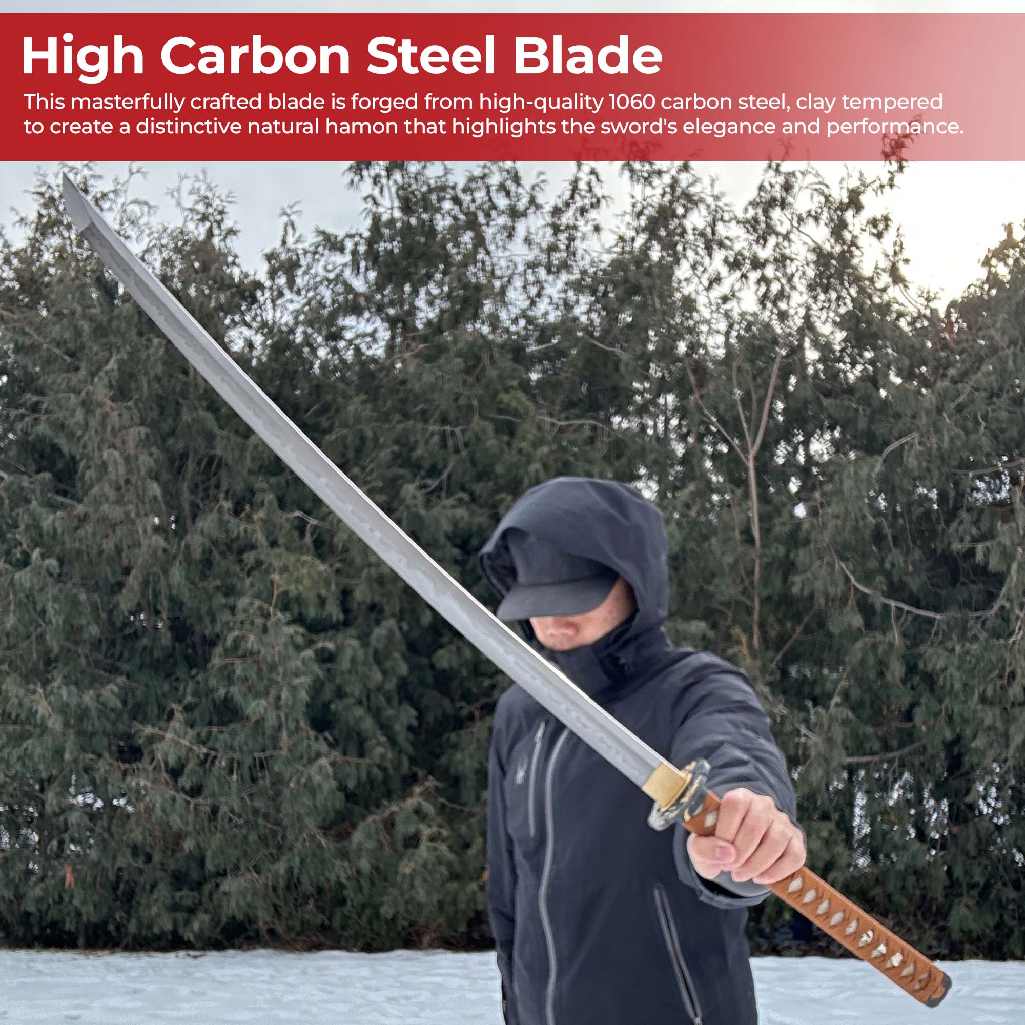 Dragon Samurai Handmade 1060 Katana in Traditional Brown Swords - Tophatter Daily Deals