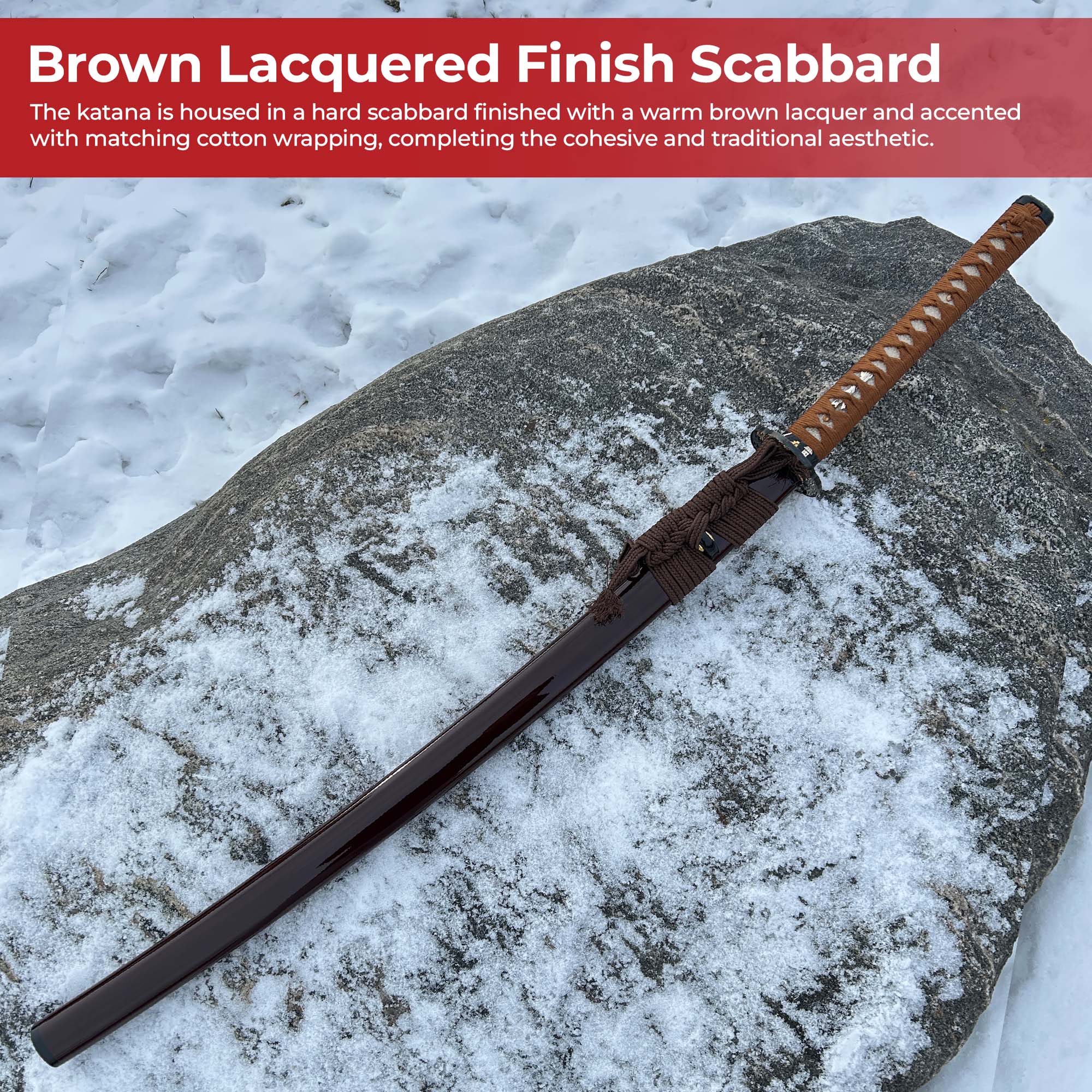 Dragon Samurai Handmade 1060 Katana in Traditional Brown Swords - Tophatter Daily Deals