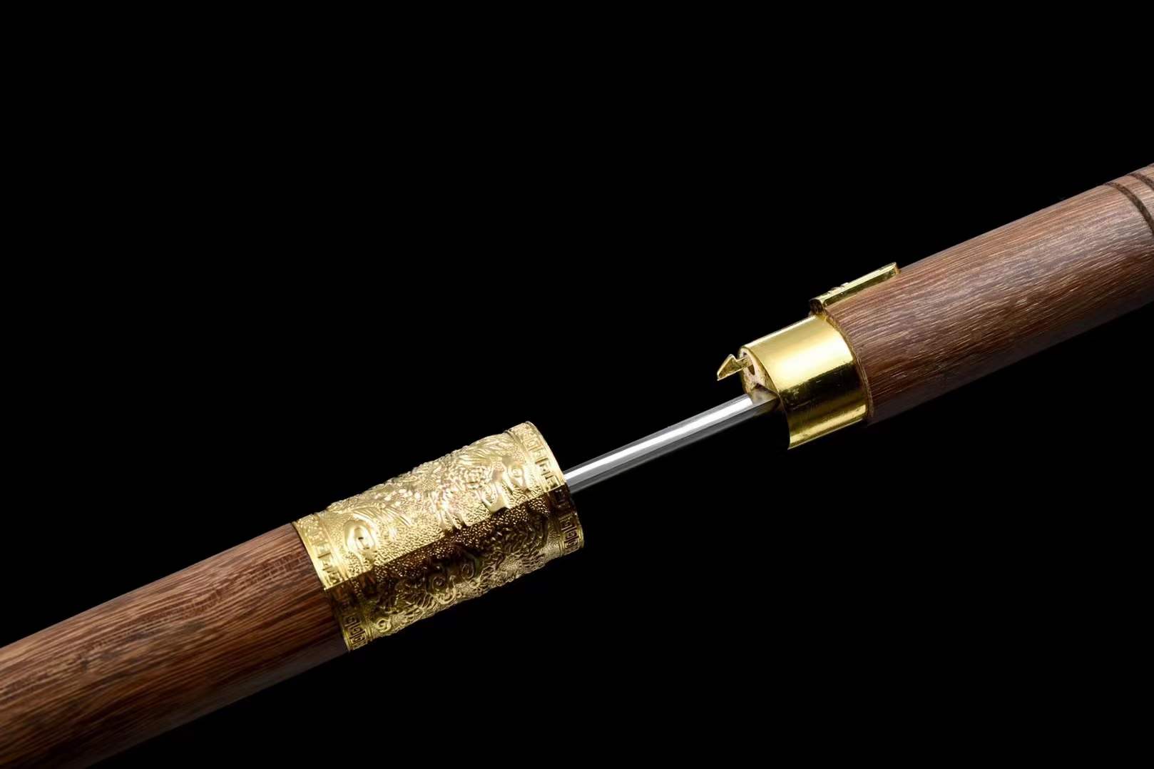 Dragon Pattern Alloy Gold Stainless Steel Cane Sword - Tophatter Daily Deals