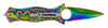 M-TECH Rainbow Dragon Finger Hole Spring Assisted Knife w/ Breaker Knife-Assist - Tophatter Daily Deals