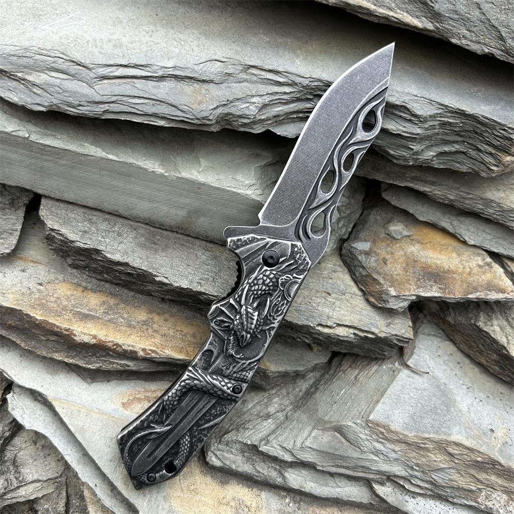 Cool Dragon With Sword Folding Knife - Tophatter Daily Deals