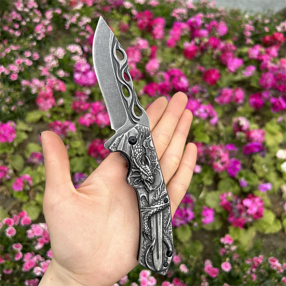 Cool Dragon With Sword Folding Knife - Tophatter Daily Deals