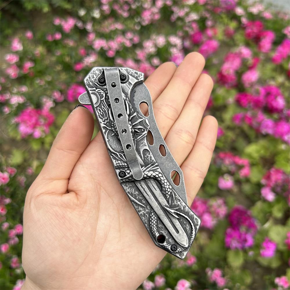 Cool Dragon With Sword Folding Knife - Tophatter Daily Deals
