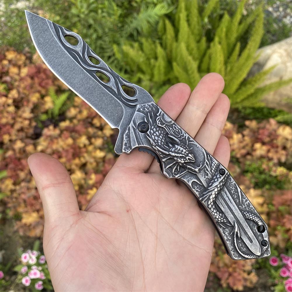 Cool Dragon With Sword Folding Knife - Tophatter Daily Deals