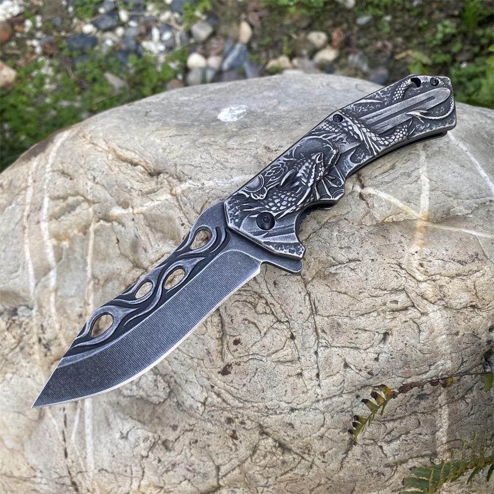 Cool Dragon With Sword Folding Knife - Tophatter Daily Deals
