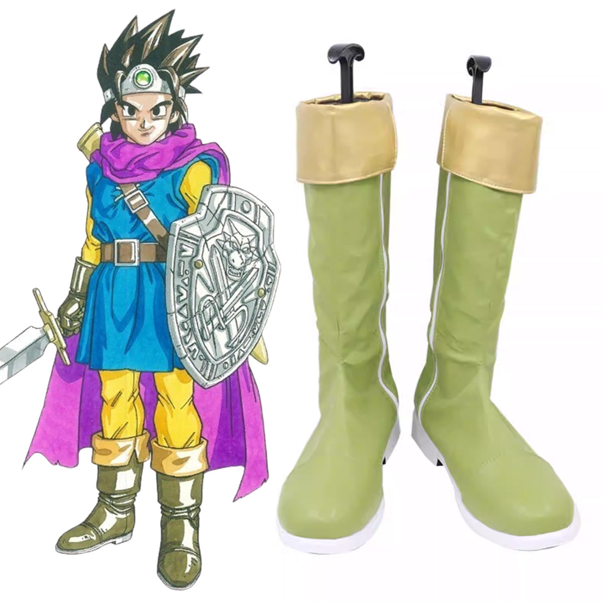 Dragon Quest III Hero Erdrick Green Shoes Cosplay Boots Shoes/Boots - Tophatter Daily Deals