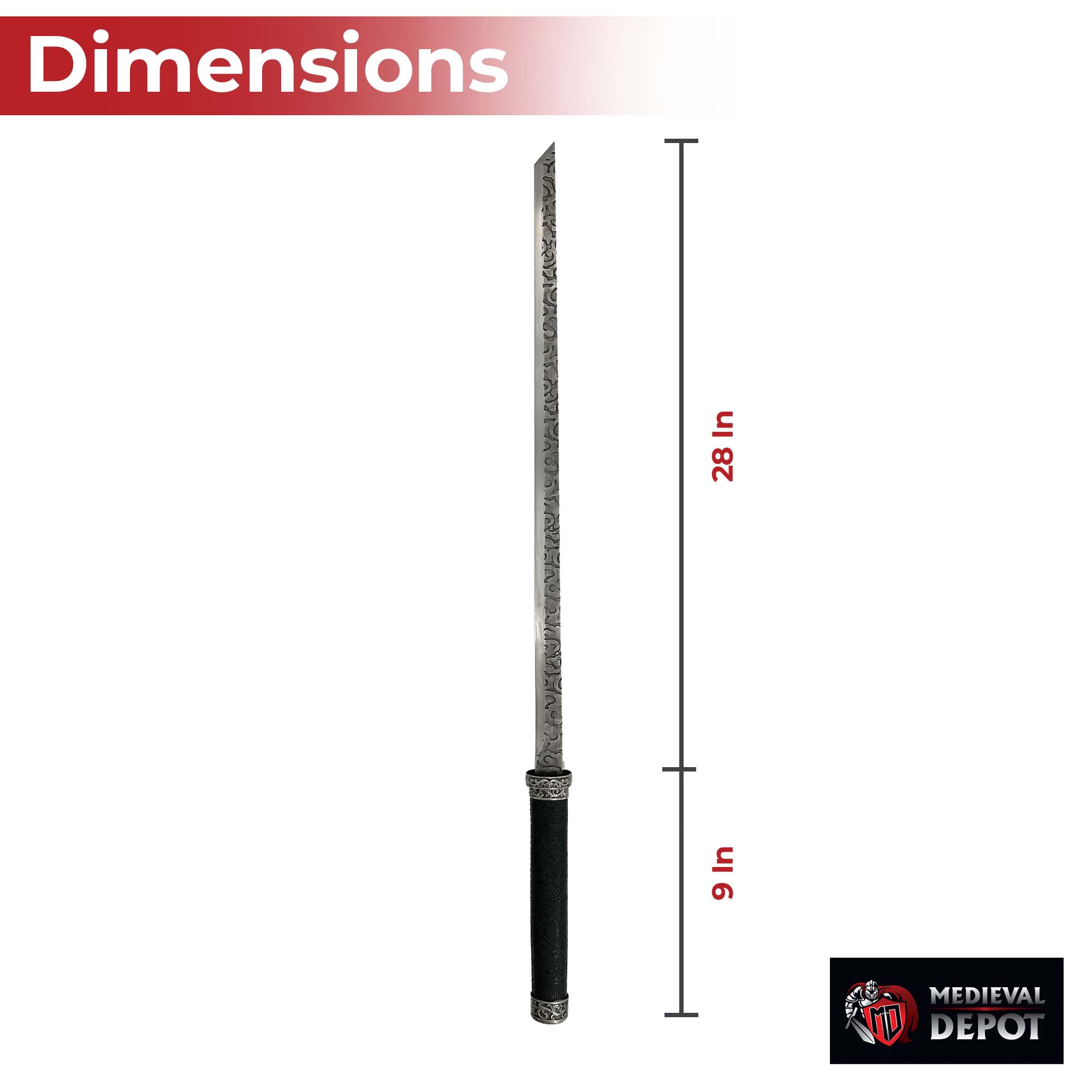 Dragon’s Lair Handforged Japanese Ninjato Sword Swords - Tophatter Daily Deals