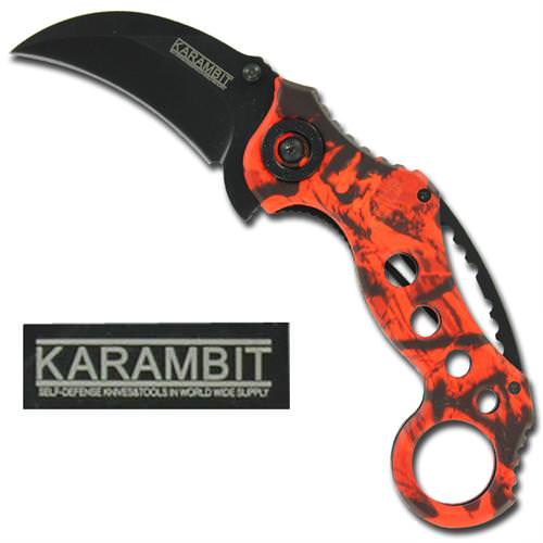 Dragons Breath Karambit Spring Assisted Knife Red - Tophatter's Guns'N'Weapons Store Collectible Weapons - Tophatter Daily Deals