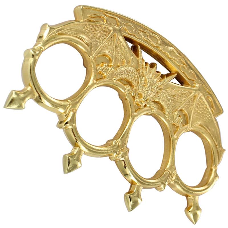Dragons Inferno Knuckle Paperweight Gold - Tophatter's Army Products & Self Defense Collectible Weapons - Tophatter Daily Deals