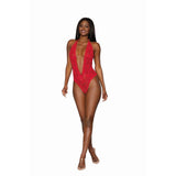 Dreamgirl Heart Back Deep V-Neck Teddy in Black > Clothes > Teddies - Tophatter Daily Deals