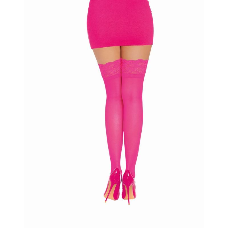 Dreamgirl Thigh High Silicone Stockings Neon Pink > Clothes > Hosiery > Stockings - Tophatter Daily Deals