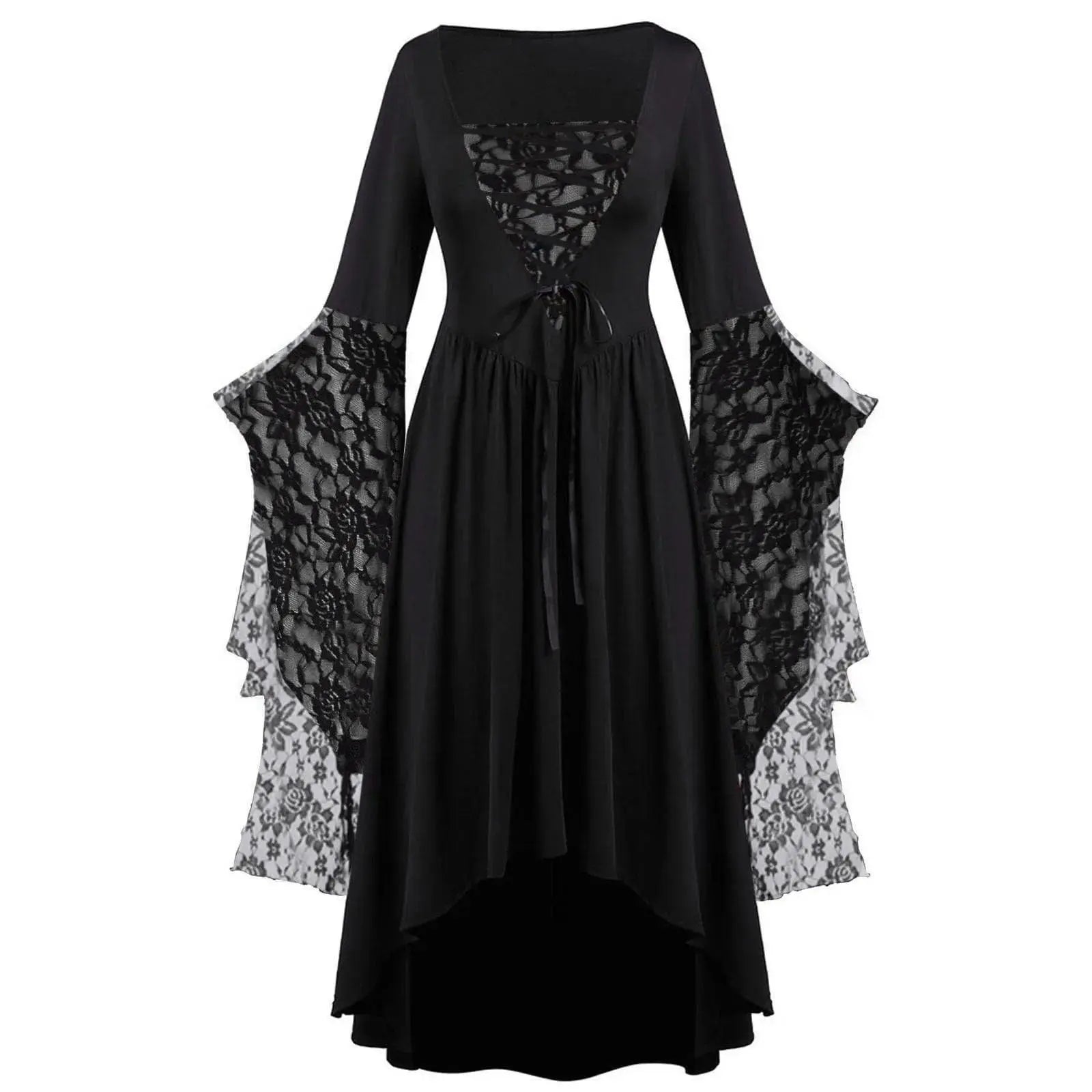 Dress Trumpet Sleeve Long Plus Size | Vintage Witch Vampire Dress halloween - Tophatter Daily Deals