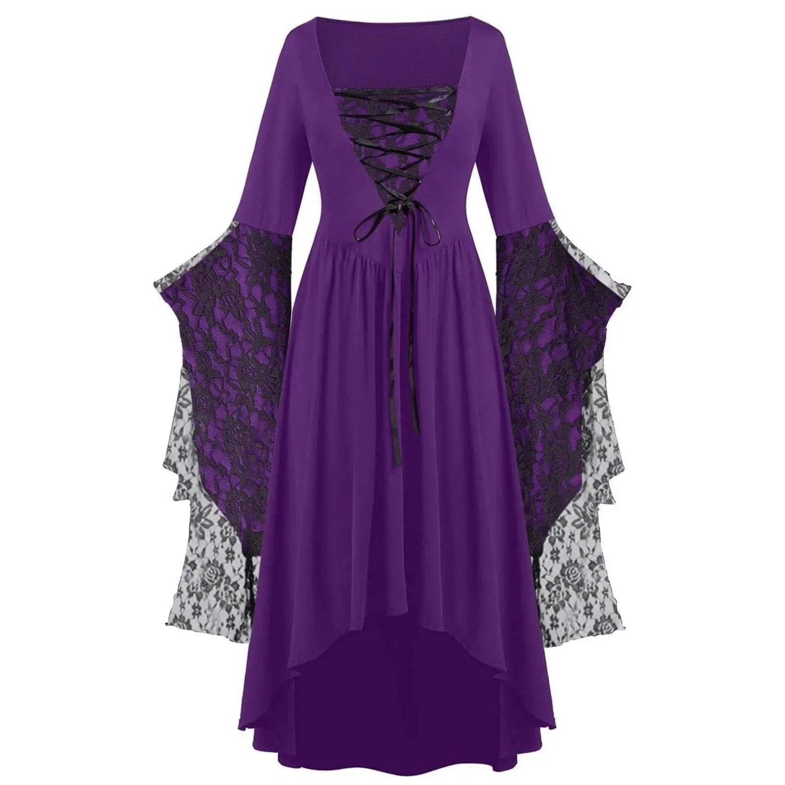 Dress Trumpet Sleeve Long Plus Size | Vintage Witch Vampire Dress halloween - Tophatter Daily Deals