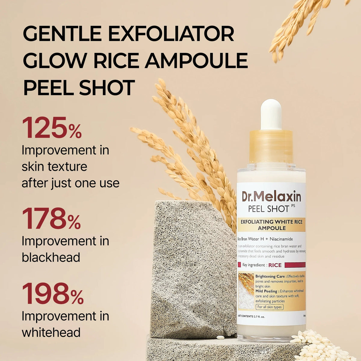 Dr Melaxin Peel Shot Exfoliating White Rice Ampoule 80ml Pipette Bottle - Tophatter Daily Deals