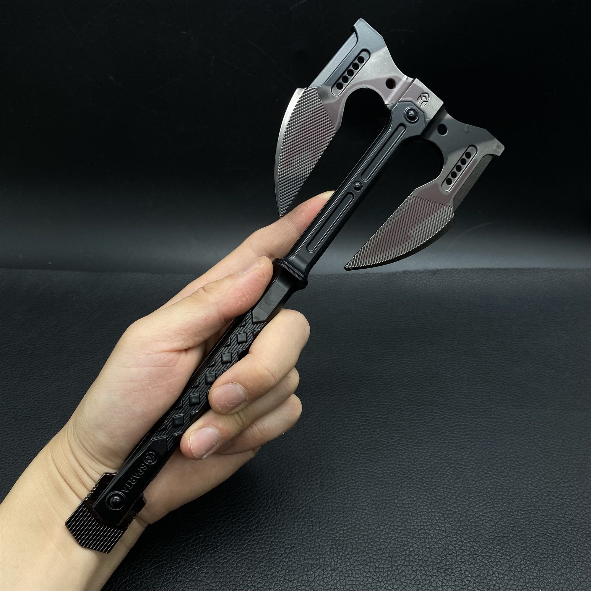 Unyielding Fury Dual-Bladed Battle Axe Metal Replica Prop Only - Tophatter Daily Deals