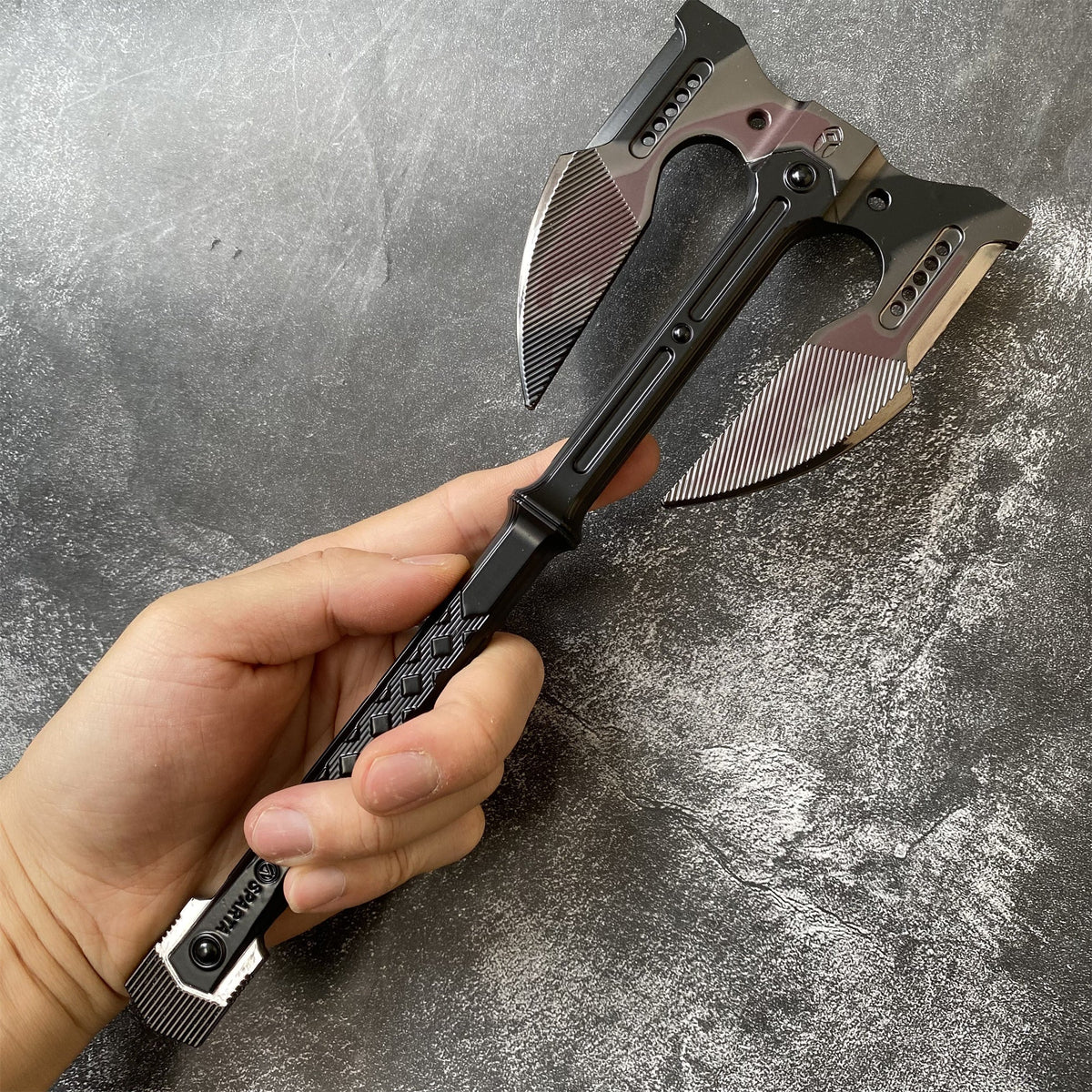 Unyielding Fury Dual-Bladed Battle Axe Metal Replica - Tophatter Daily Deals