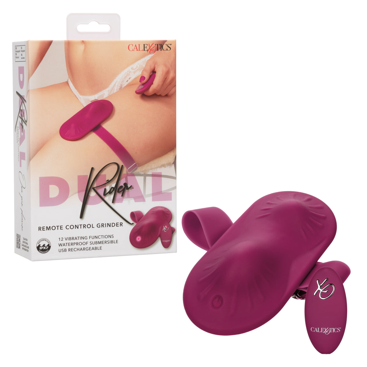 Dual Rider Remote Control Grinder (Plum) – Waterproof Silicone Massager with Adjustable Thigh Strap and 12 Vibration Functions > Vibrators > Vibrating Pads - Tophatter Daily Deals