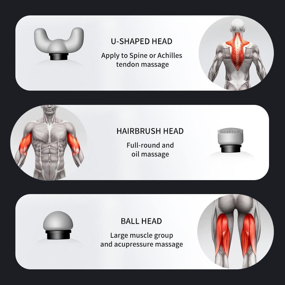 Hypervolt Massage Gun UK - Dual-head Deep Tissue Percussion Muscle Massager Handheld Massage Gun Personal Care - Tophatter Daily Deals