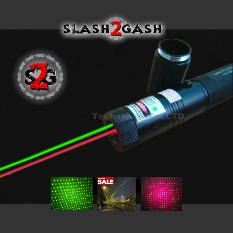 Dual Laser Pointer Pen Green + Red Military Grade 10 Miles + Star Cap + Battery + Charger 532nm Laser - Tophatter Daily Deals