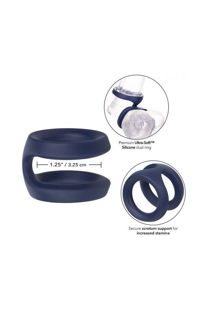Cal Exotics - Viceroy - Dual Silicone Cock Ring - Blue Sex Toy - Tophatter Daily Deals