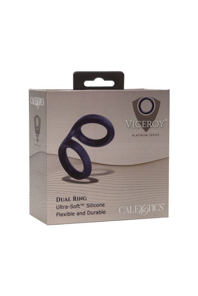 Cal Exotics - Viceroy - Dual Silicone Cock Ring - Blue Sex Toy - Tophatter Daily Deals