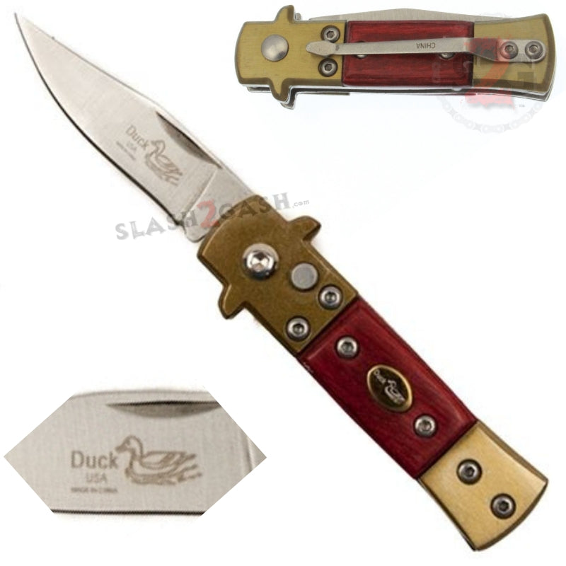 Mini Duck Stiletto Auto Knife Cali Legal Switchblade - 4 colors Rosewood Knife-Auto - Tophatter Daily Deals