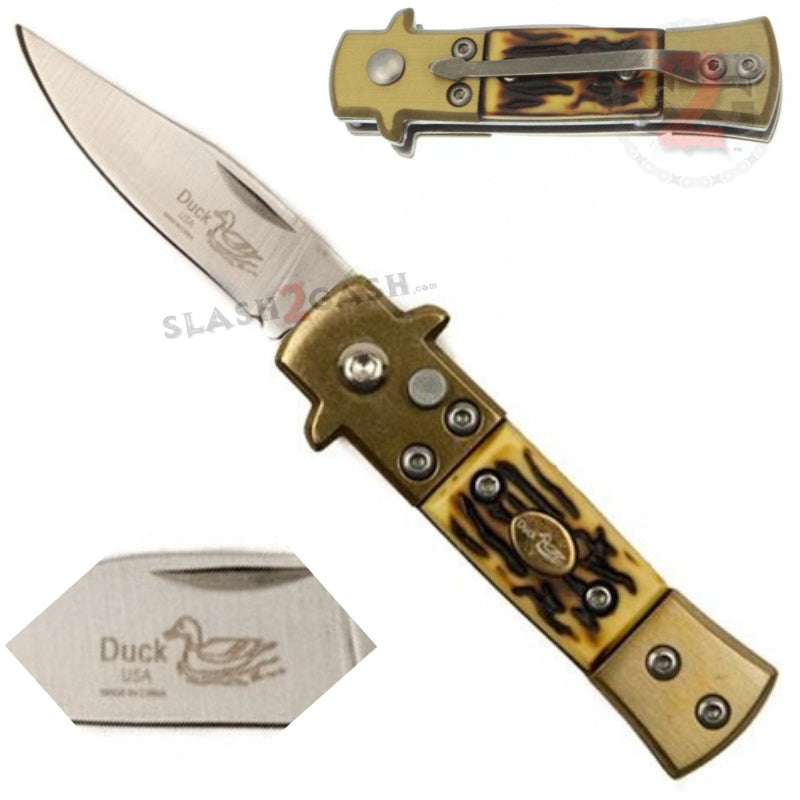 Mini Duck Stiletto Auto Knife Cali Legal Switchblade - Sim Stag Knife-Auto - Tophatter Daily Deals
