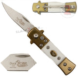 Mini Duck Stiletto Auto Knife Cali Legal Switchblade - White Knife-Auto - Tophatter Daily Deals