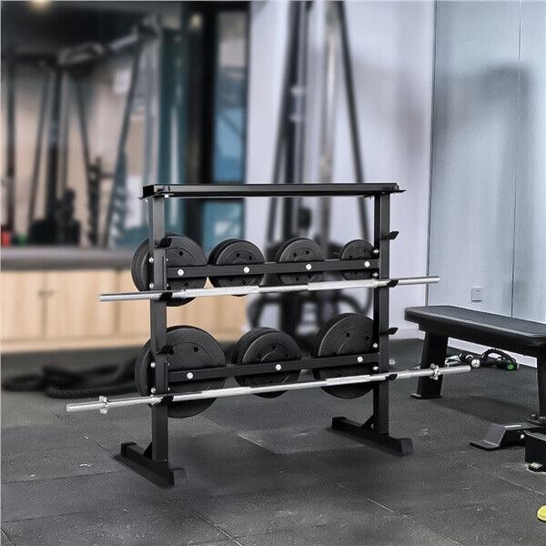 Weight Plates Storage Rack - Steel Dumbbell Barbell Stand Heavy Duty Weight Plate Holder for Home Gym Fitness Dumbbeells rack - Tophatter Daily Deals