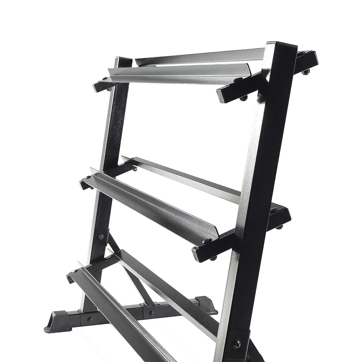 Three Tier Dumbbell Rack - Dumbbell Storage Rack Stand Hex Weight Heavy Duty 3 Tier Wide Home Gym fitness 1000lbs Exercise & Fitness Equipment Manuals - Tophatter Daily Deals