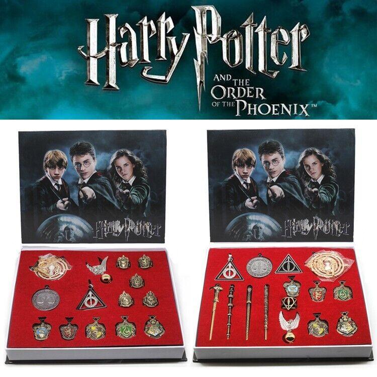 Dumbledore Xmas Gift - 15pc Harry Potter Collect Box Magic Wand Badge Necklace Set Festive & Franchise - Tophatter Daily Deals