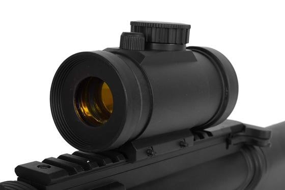 Airsoft Red Dot Scope - Plastic, Illuminated Crosshair w/ Rail Mount Airsoft-Accessories/Scopes - Tophatter Daily Deals