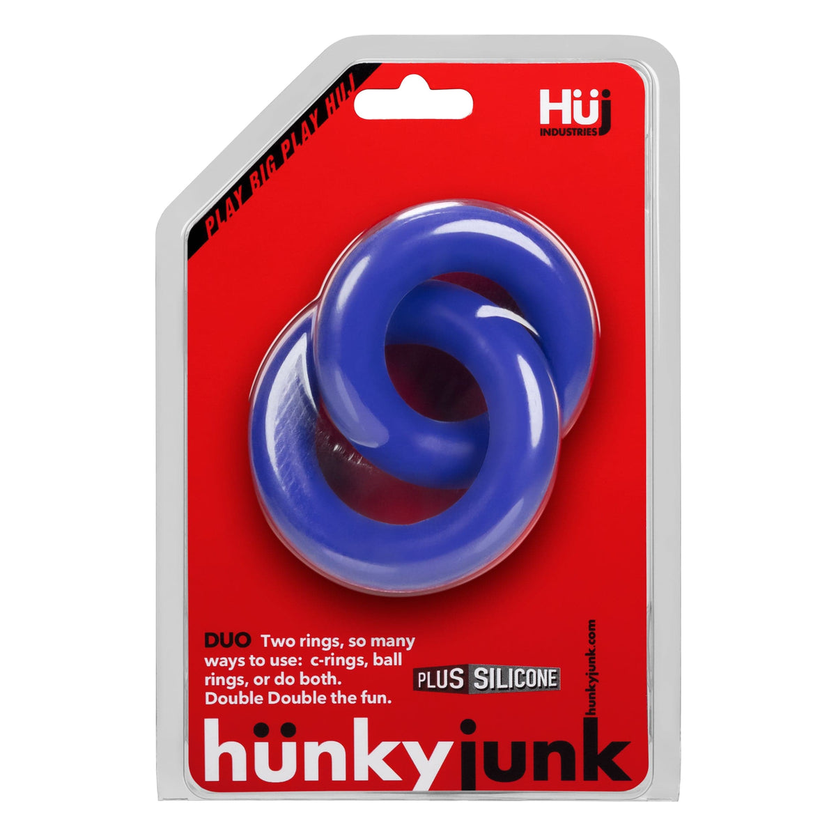 Duo Linked Cock and Ball Rings by Hunkyjunk Cobalt > Cock Ring > Sets - Tophatter Daily Deals