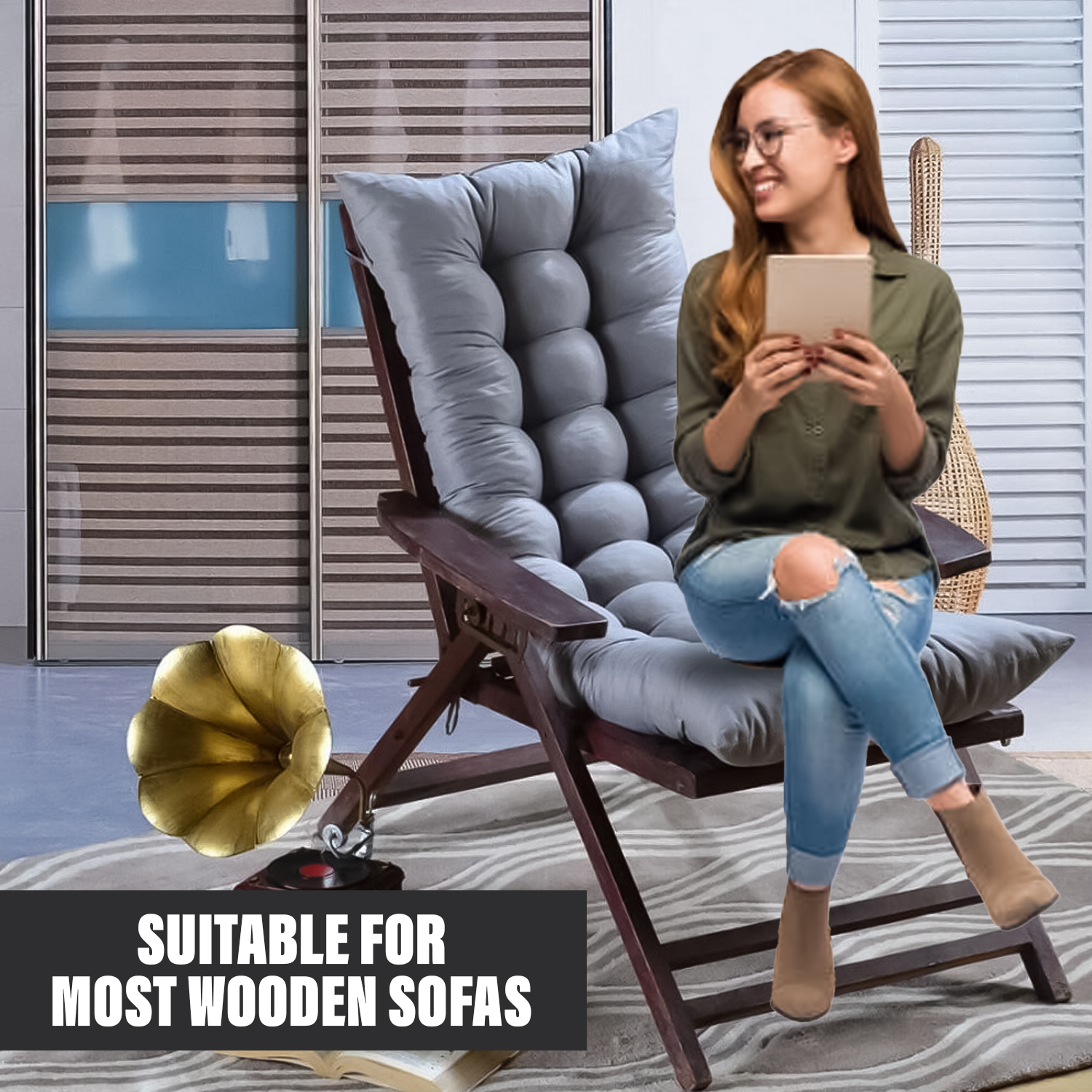 Garden Bench Cushion – Indoor & Outdoor Waterproof Padded Seat Pad for 2 or 3 Seater Benches Cushion Pation - Tophatter Daily Deals