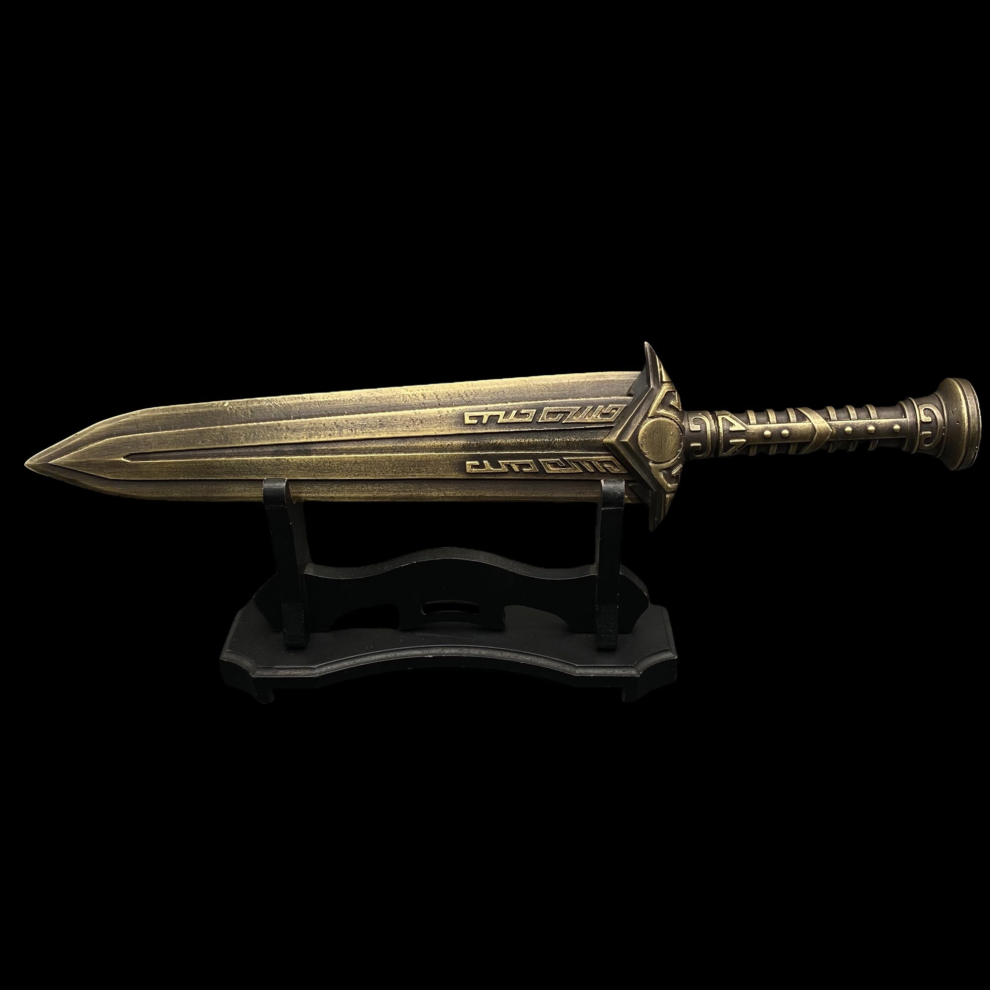 IRL Skyrim Dwarven Dagger Brass Replica Sword & Stand - Tophatter Daily Deals