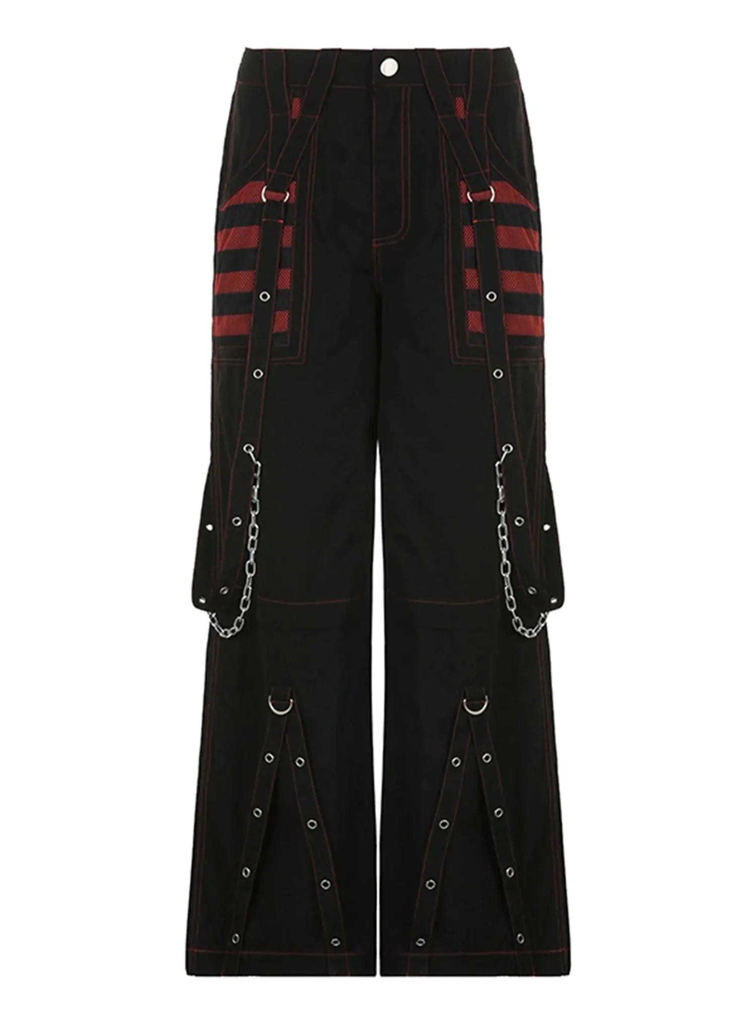 E-girl Gothic Grunge Cargo Pants Bandage Women Vintage Dark Academia Baggy Trousers Sweatpants Punk Hip Hop Streetwear - Tophatter Daily Deals