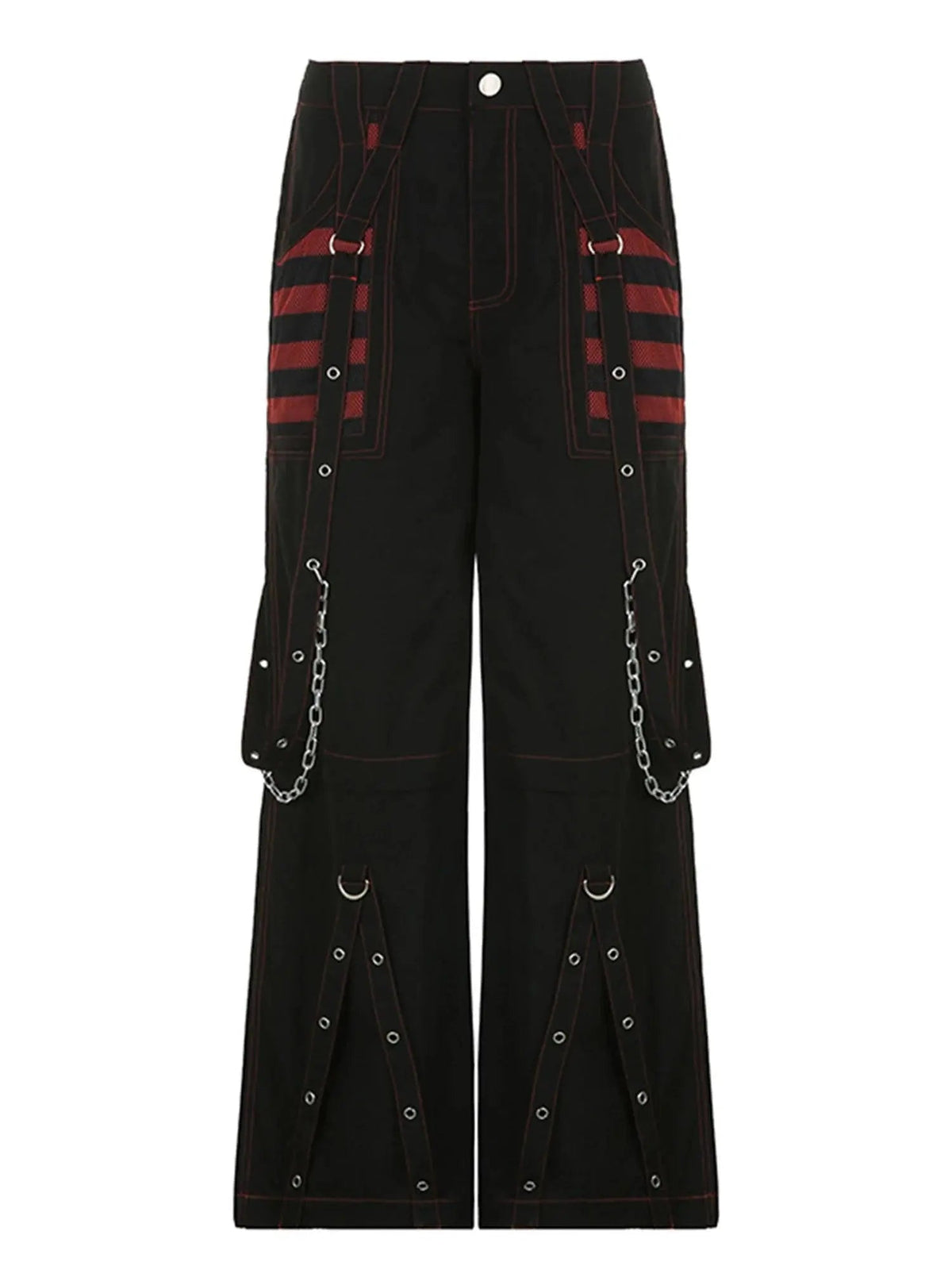 E-girl Gothic Grunge Cargo Pants Bandage Women Vintage Dark Academia Baggy Trousers Sweatpants Punk Hip Hop Streetwear - Tophatter Daily Deals