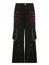 E-girl Gothic Grunge Cargo Pants Bandage Women Vintage Dark Academia Baggy Trousers Sweatpants Punk Hip Hop Streetwear - Tophatter Daily Deals