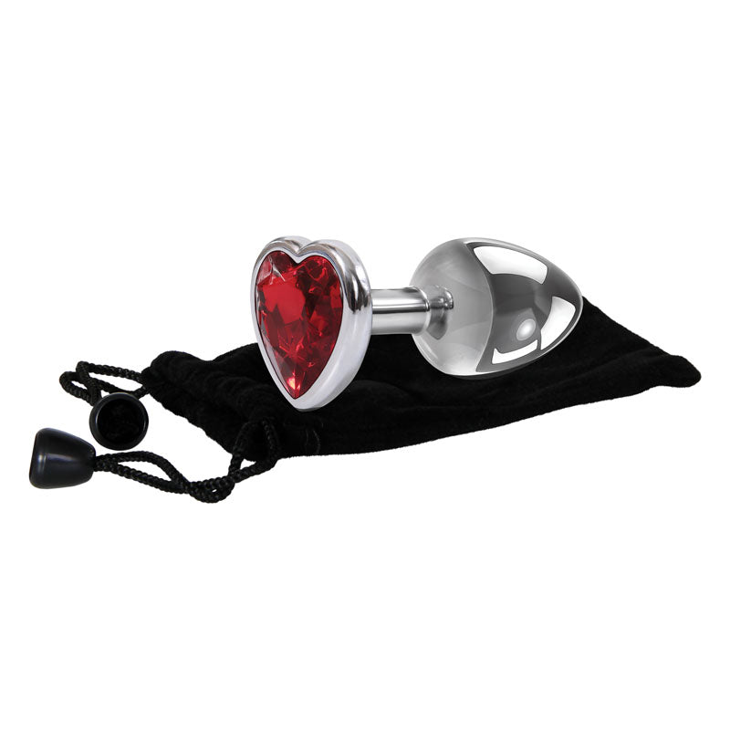 Adam & Eve Red Heart Small Metallic Butt Plug – 7.1 cm Anal Plug > Anal Range > Butt Plugs - Tophatter Daily Deals