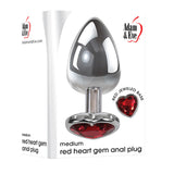 Adam & Eve Red Heart Gen Medium 8.25 cm Metallic Butt Plug > Anal Range > Jewel Butt Plugs - Tophatter Daily Deals