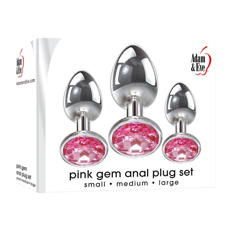 Adam & Eve Pink Gem Anal Plug Set – Metallic Butt Plugs in 3 Sizes > Anal Range > Jewel Butt Plugs - Tophatter Daily Deals