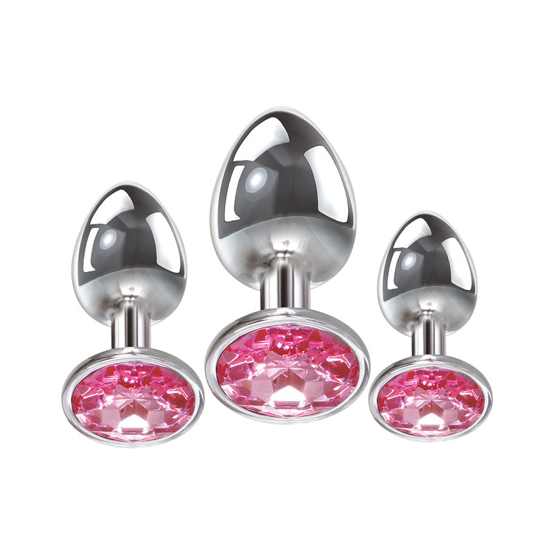 Adam & Eve Pink Gem Anal Plug Set – Metallic Butt Plugs in 3 Sizes > Anal Range > Jewel Butt Plugs - Tophatter Daily Deals