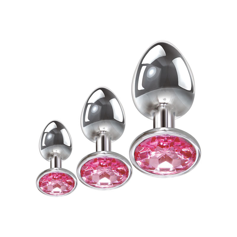 Adam & Eve Pink Gem Anal Plug Set – Metallic Butt Plugs in 3 Sizes > Anal Range > Jewel Butt Plugs - Tophatter Daily Deals