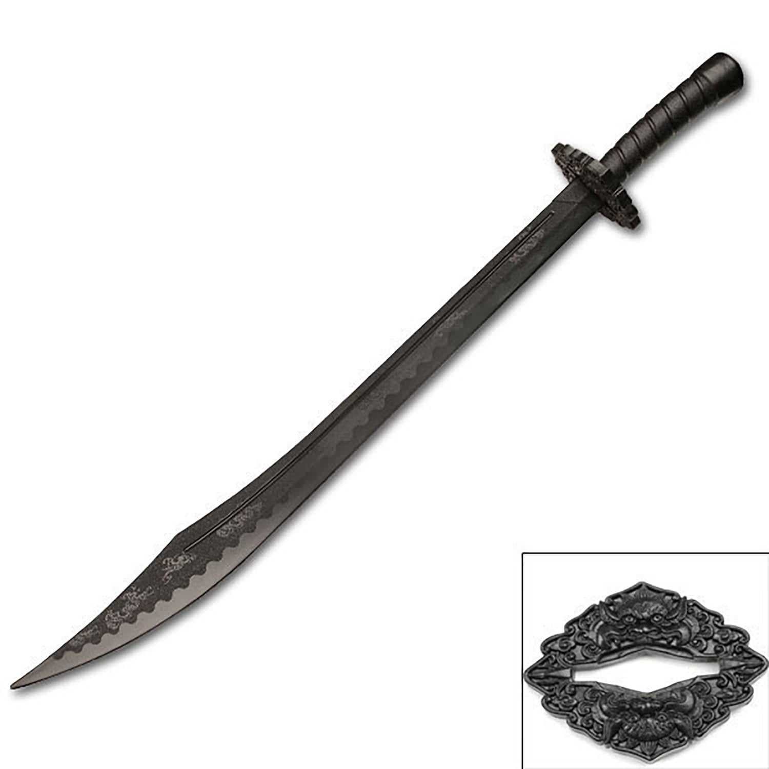Black Polypropylene Martial Art Training Kung Fu Sword 38 Inch Collectible Weapons - Tophatter Daily Deals
