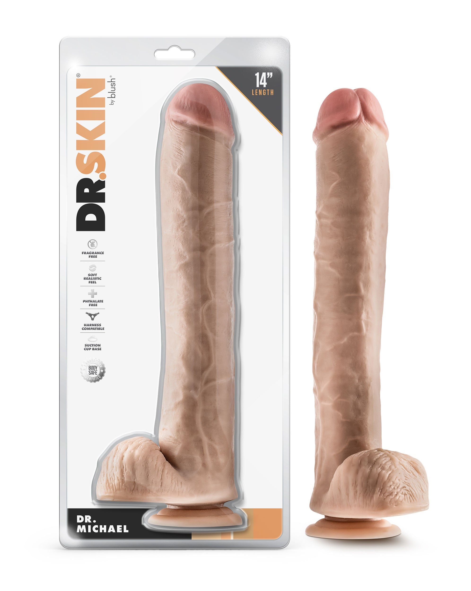 Dr. Michael 14 Inch Beige Realistic Dildo with Suction Base > Dildos > Oversized Toys - Tophatter Daily Deals