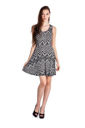Women's Printed Jersey Dress Black 70 Dresses / Midi - Tophatter Daily Deals